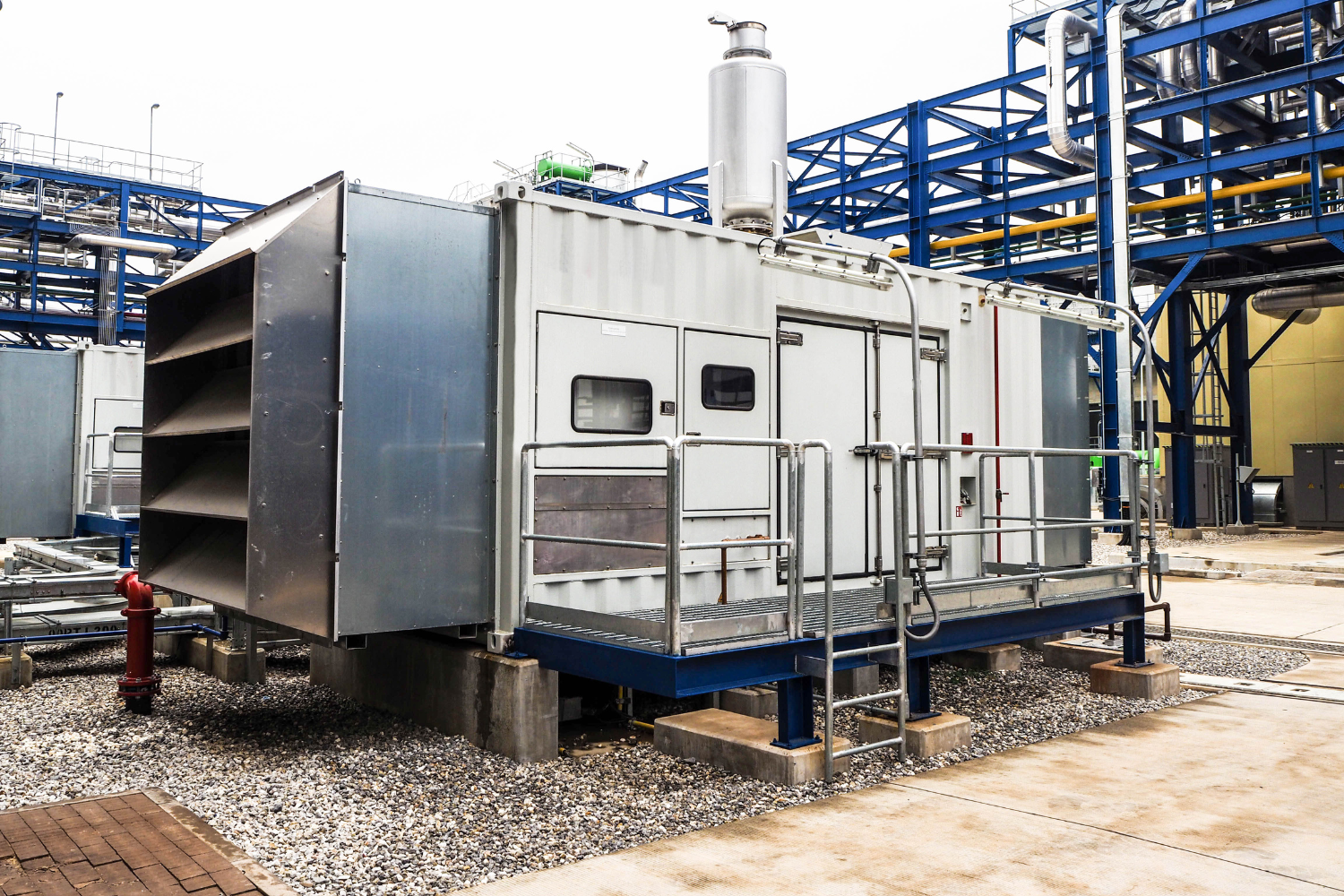 Construction generator being refueled on-site